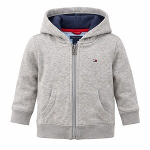 Tommy Hilfiger Toddler 2T Gray Full Zip Hoodie Jacket Embroidered Logo Pockets
